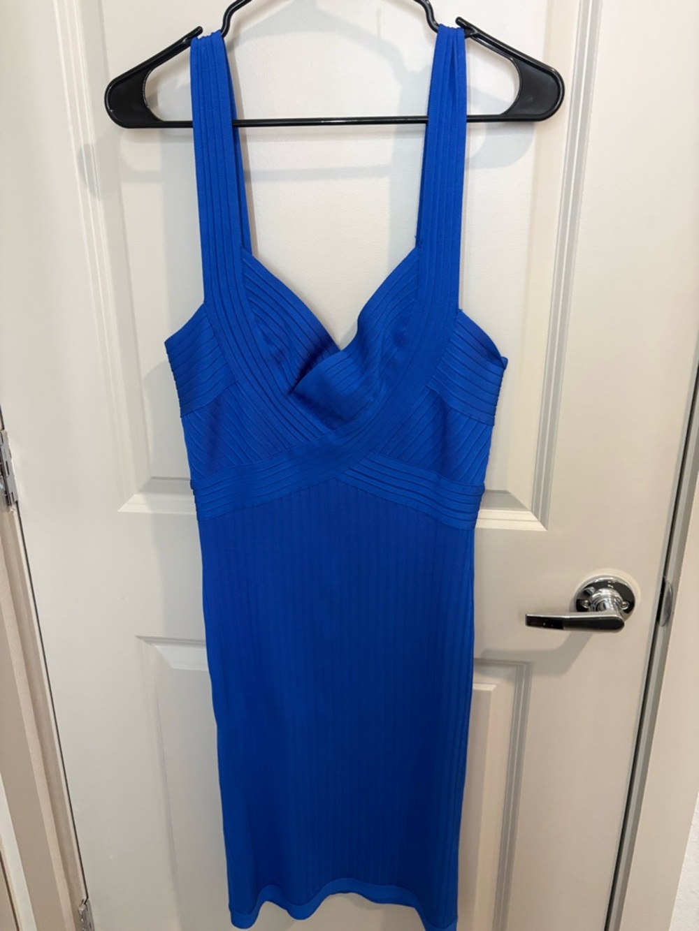 House of CB Cobalt Blue Ribbed Bodycon Midi Dress - Picture 7 of 7